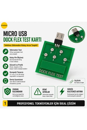 Android MICRO USB Dock Flex Test Kartı Şarj Ve Batarya Arıza Tespit Cihazı