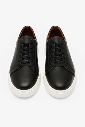  Erkek Siyah Mevsimlik Casual Deri Spor Ayakkabı