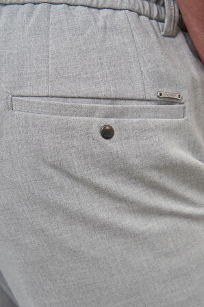  Erkek Gri Poliviskon Trend İpli Jogger Slim Fit Spor Pantolon
