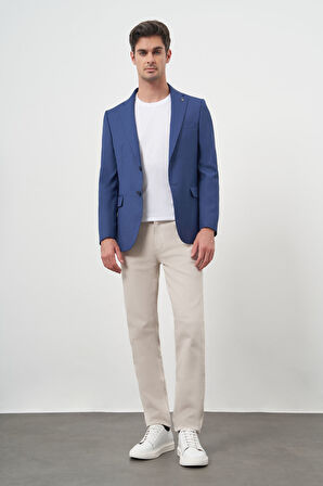  Erkek Parlement Poliviskon Slim Fit Mono Yaka Klasik Ceket