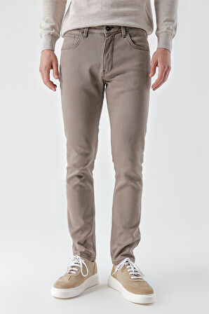  Erkek Vizon Mevsimlik Pamuk 5 Cep Slim Fit Jean Pantolon