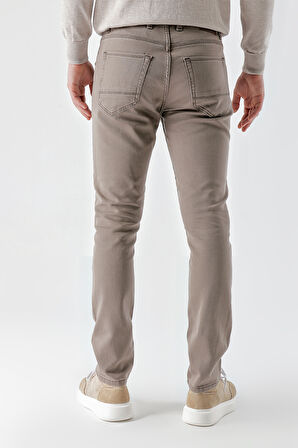 Erkek Vizon Mevsimlik Pamuk 5 Cep Slim Fit Jean Pantolon