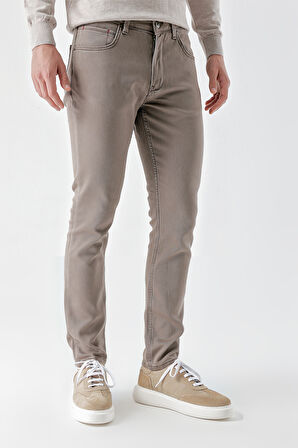  Erkek Vizon Mevsimlik Pamuk 5 Cep Slim Fit Jean Pantolon