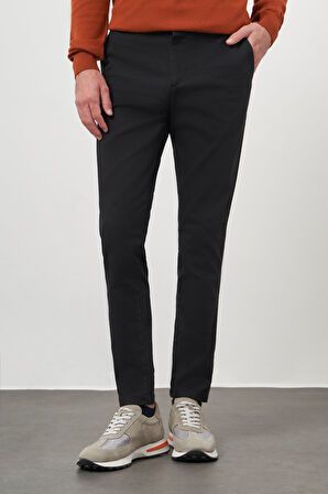  Erkek Siyah Chino Slim Fit Pantolon