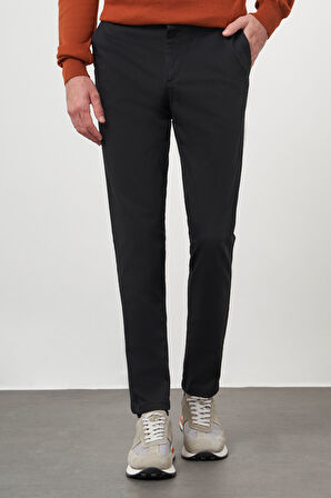 Erkek Siyah Chino Slim Fit Pantolon