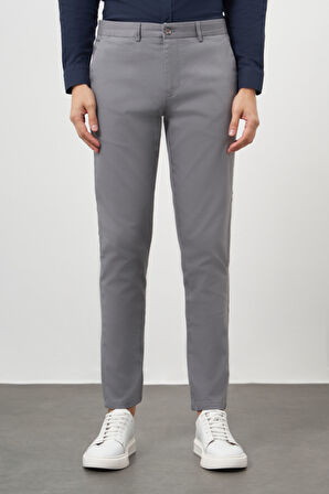  Erkek Gri Chino Slim Fit Pantolon