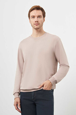  Erkek Taş Basic Bisiklet Yaka Sweat-Shirt