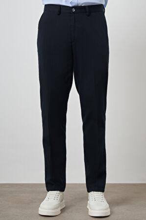  Erkek Lacivert Pamuk Yan Cep Dynamic Fit Chino Pantolon