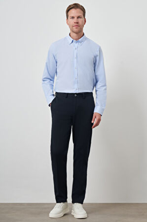  Erkek Lacivert Pamuk Yan Cep Dynamic Fit Chino Pantolon