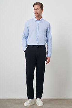  Erkek Lacivert Pamuk Yan Cep Dynamic Fit Chino Pantolon
