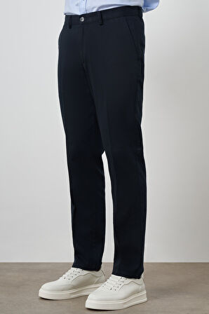  Erkek Lacivert Pamuk Yan Cep Dynamic Fit Chino Pantolon