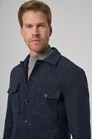  Erkek Lacivert Worker Gömlek Ceket