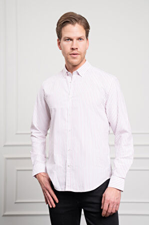  Erkek Bordo Pamuk Trend Dynamic Fit Rahat Kesim Gömlek