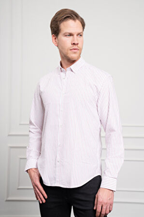  Erkek Bordo Pamuk Trend Dynamic Fit Rahat Kesim Gömlek