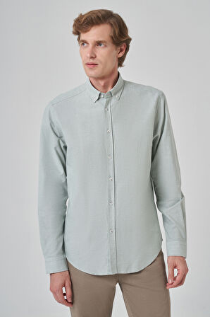  Erkek Yeşil Pamuk Trend Dynamic Fit Gömlek