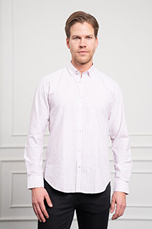  Erkek Bordo Pamuk Trend Dynamic Fit Rahat Kesim Gömlek