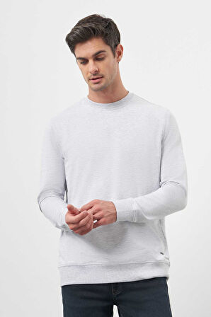  Erkek Gri Bisiklet Yaka Dynamic Fit Rahat Kesim Sweatshirt