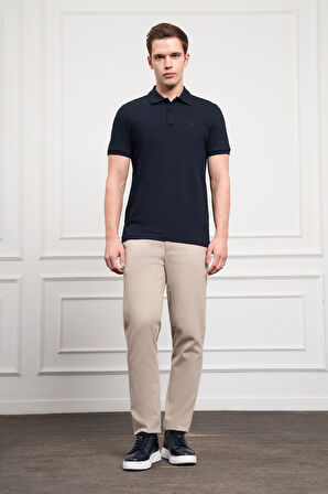  Erkek Lacivert Basic Polo Yaka Dynamic Fit T-Shirt