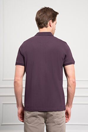  Erkek Mürdüm Basic Polo Yaka Dynamic Fit T-Shirt