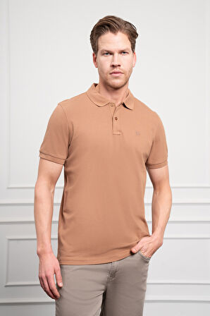  Erkek Vizon Basic Polo Yaka Dynamic Fit T-Shirt