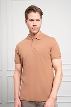  Erkek Vizon Basic Polo Yaka Dynamic Fit T-Shirt