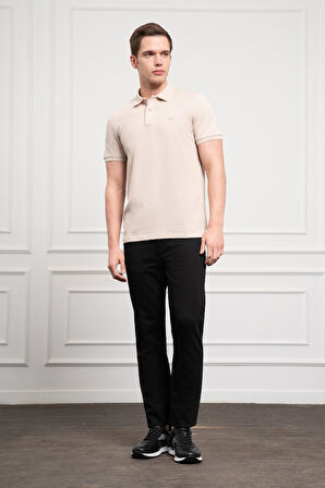  Erkek Bej Basic Polo Yaka Dynamic Fit T-Shirt