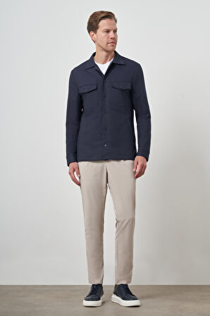  Erkek Lacivert Worker Gömlek Ceket