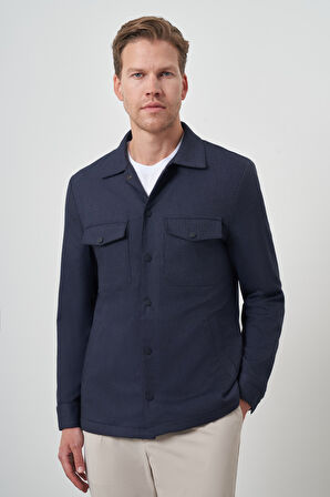 Erkek Lacivert Worker Gömlek Ceket