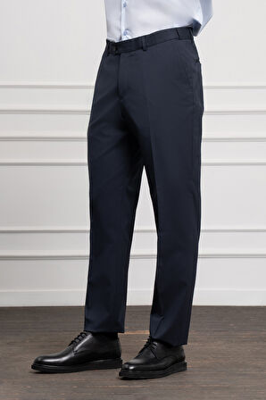  Erkek Lacivert Yünlü Basic Dynamic Fit Rahat Kesim Classic Pantolon