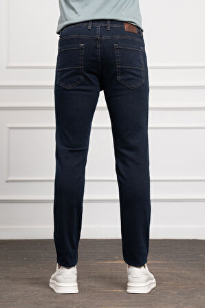  Erkek KOYU LACİVERT Jean Slim Fit Dar Kesim Pantolon