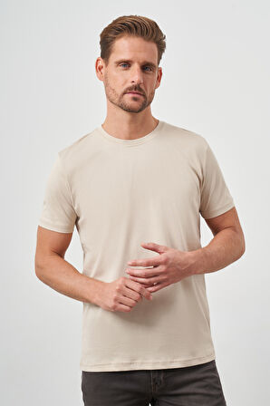  Erkek Bej Trend Polo Yaka Classic Regular Fit T-Shirt