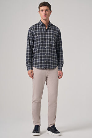  Erkek Lacivert Regular Fit Oduncu Gömlek