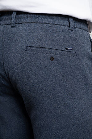  Erkek Marine Jogger Slim Fit Dar Kesim Çıtçıtlı İpli Pantolon