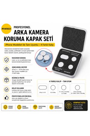 Iphone Uyumlu Lazer Cam Değişimi Ve Tamir Esnasında Arka Kamera Koruyucu Kapak Seti 4lü