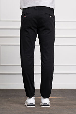  Erkek Siyah Dynamic Fit Rahat Kesim Chino Pantolon