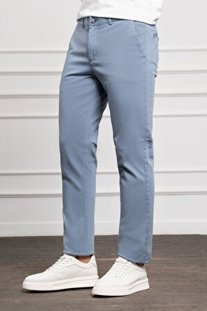  Erkek Mavi Dynamic Fit Rahat Kesim Chino Pantolon