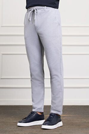 Erkek Gri Slim Fit  Lastikli Jogger Pantolon