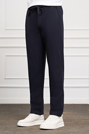  Erkek Lacivert Slim Fit  Lastikli Jogger Pantolon
