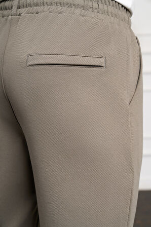  Erkek Haki Slim Fit  Lastikli Jogger Pantolon