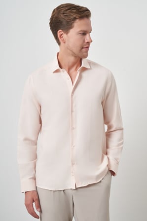  Erkek Yavruağzı Slim Fit İtalyan Yaka Gömlek