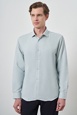  Erkek Yeşil Slim Fit İtalyan Yaka Gömlek