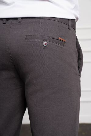  Erkek Füme Dynamic Fit Rahat Kesim Chino Pantolon