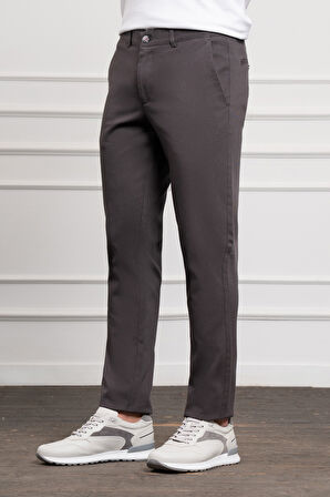  Erkek Füme Dynamic Fit Rahat Kesim Chino Pantolon