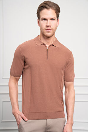  Erkek Taba Trend  Polo Yaka  Dinamik Fit Rahat Kesim T-Shirt