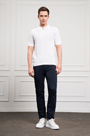 Erkek Beyaz Trend  Polo Yaka  Dinamik Fit Rahat Kesim T-Shirt