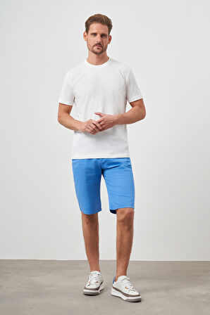  Erkek Ekru Basic Bisiklet Yaka Dynamic Fit Rahat Kesim T-Shirt