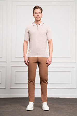  Erkek Kemik Trend  Polo Yaka Dinamik Fit Rahat Kesim T-Shirt