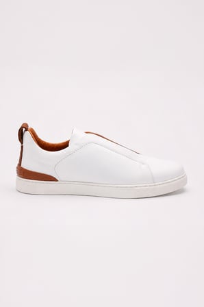  Erkek Beyaz Deri Sneaker Ayakkabı