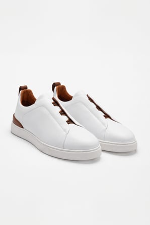  Erkek Beyaz Deri Sneaker Ayakkabı