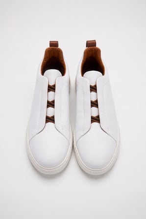  Erkek Beyaz Deri Sneaker Ayakkabı